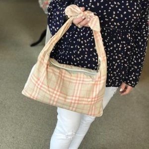 Burberry Tan and Pink Knot Shoulder Bag